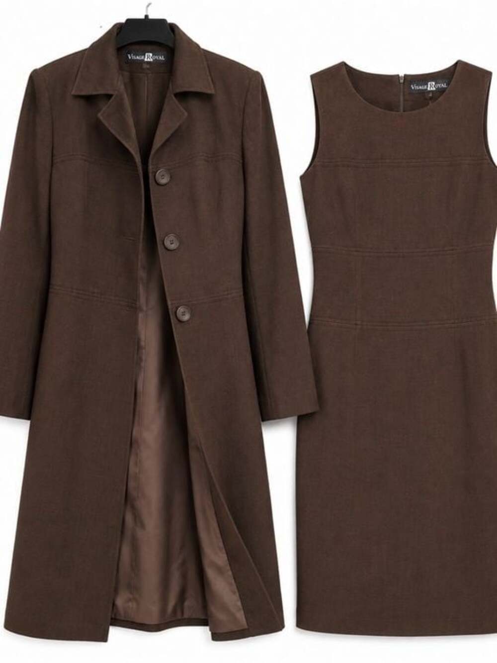 Visage Royal Vintage Brown Jacket & Dress Two Piece Set – Sizes 6/8